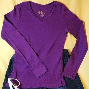 Girls Purple Long Sleeved knit top Sz 7/8